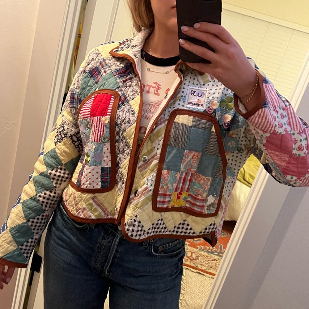 Vintage Upcycled Quilt Jacket